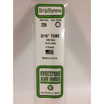 Evergreen 226 polystyrenrör 4,8 mm x 350 mm (4 st.)