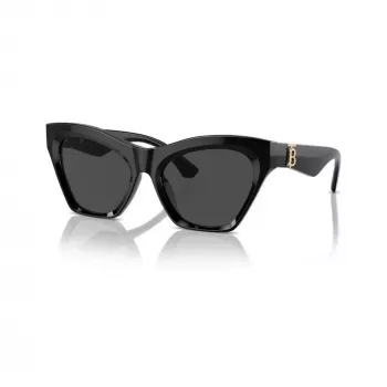 Burberry BE4420U300187 damsolglasögon, fyrkantig, svart båge, mörkgrå glas, 55 mm