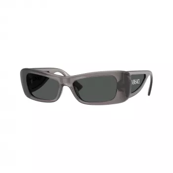 Versace Women's VE4481-550287 Cat Eye Sunglasses, Transparent Grey Frame, Dark Grey Lenses, 54mm