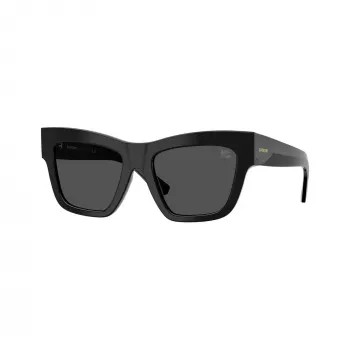 Burberry BE4449F300187 dam cat-eye solglasögon, svart båge, grå glas, 53/19/140 mm