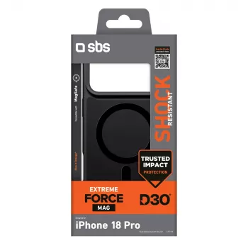 SBS D3O Force skal för iPhone 18 Pro med MagSafe – svart