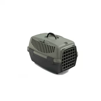 STEFANPLAST Gulliver 1 transportbur för husdjur med plastdörr 48x32x31 cm grå/grön