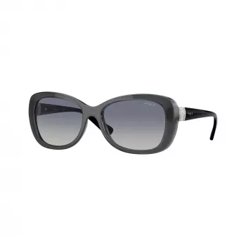 Vogue VO2943SB31324 dam cat-eye-solglasögon, transparent rosa båge, rosa spegelglas, 55mm