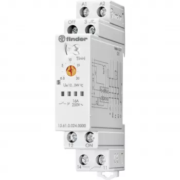 Finder 13.61.0.024.0000 impulsrelä, 1 växlare, 16 A, 24 V AC/DC-spole, DIN-skena