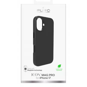 PURO Icon Case for Apple iPhone 17, MagSafe Compatible, Black (PUIPC1763ICONMPBLK)