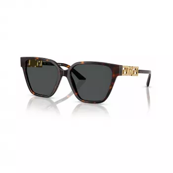 Versace VE4471B10887 dam solglasögon – Havana-båge, mörkgrå glas, 56mm
