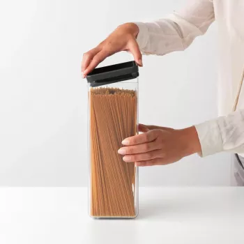 Brabantia fyrkantig förvaringsburk 2,5L mörkgrå