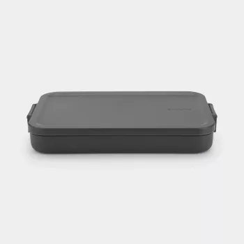 Brabantia Make & Take platt lunchlåda, mörkgrå, 1,2 L, BPA-fri plast, läcksäker, diskmaskinssäker