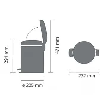 Brabantia NewIcon 5L pedalspann Brilliant Steel