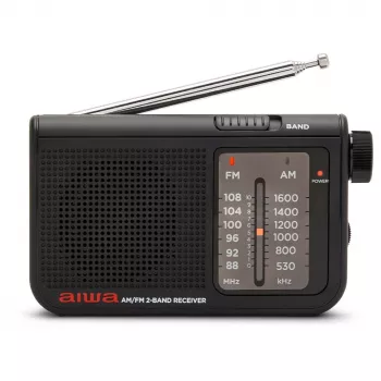 AIWA RS-55/BK portabel analog AM/FM-fickradio, svart