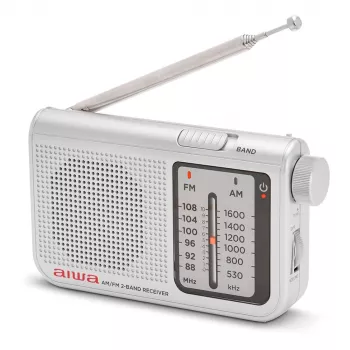 AIWA RS-55/SL portabel analog AM/FM-fickradio, grå
