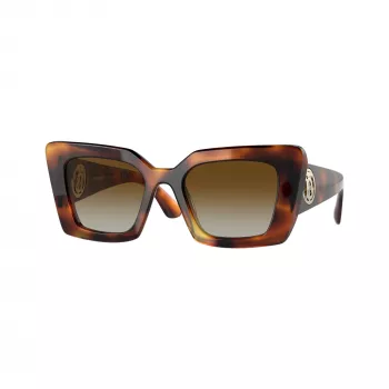 Burberry BE4344-3316T5 damsolglasögon cat-eye, havanna-båge, bruna gradientglas, 51/20/140 mm