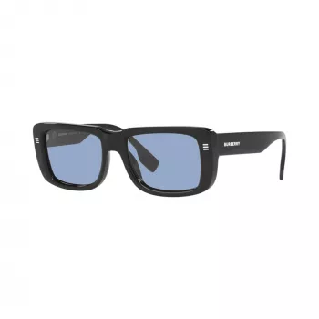 Burberry BE4376U300172 herrsolglasögon, fyrkantiga, svart båge, mörkgrå glas, 55 mm