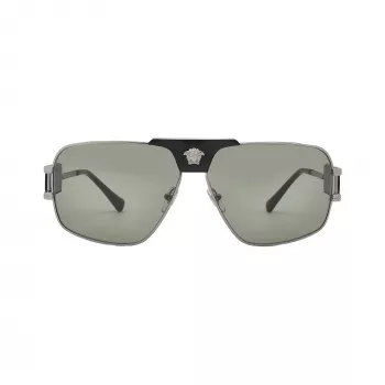 Versace VE2251-1001-2 Men's Sunglasses Pilot Aviator Black Frame Grey Lenses 63mm