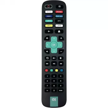 One For All URC4923 ersättningsfjärrkontroll för Roku TV, inlärningsfunktion, 1 enhet, svart