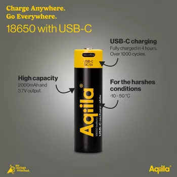 AQIILA AQ18018650398C1 USB-C laddningsbart NiMH-batteri, 1,2 V, 1 st.