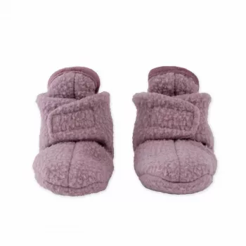 Lodger Slipper Teddy babytofflor, Rose, 6-12 månader, halksäker sula, fleece