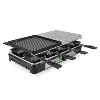 Tristar RA-2747 raclette med non-stickbeläggning, kontrollampa, grillfunktion, svart, sten