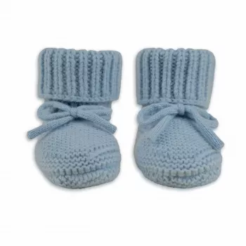 Lodger Slipper Merinoull babyskor, Blue Fogg, 6-12 månader