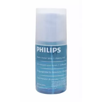 PHILIPS SVC1116B/10 skärmrengöringssats för LED, LCD, plasma, OLED, smartphones, surfplattor, bärbara datorer, TV-apparater – 200 ml gelspray + mikrofiberduk