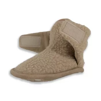 Lodger Teddy babytossor, beige, 12-18 månader, halksäker sula, mjuk fleece