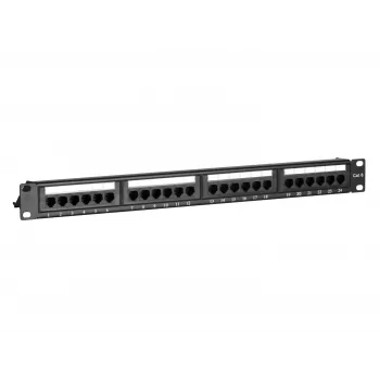 DS-IT CAT 6 UTP nätverkspatchpanel, 19 inch, 24-port DS-Patch6-24UTP