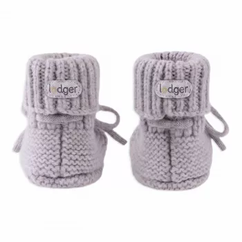 Lodger Slipper Merinoull babybooties, Stone, 0-6 månader