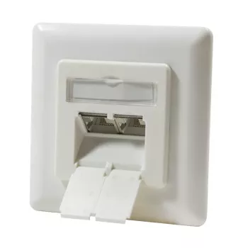 DSIT DC-Wall-In-STP6-I infälld Cat. 6 skärmad dubbel-RJ45-dosa, elfenben