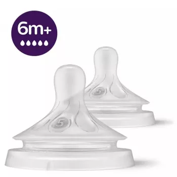 Philips Avent Natural Response silikonnapp, mycket snabbt flöde, 6m+, 2-pack