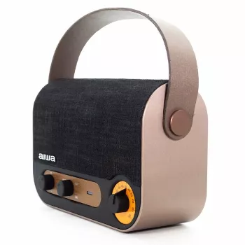 AIWA RBTU-600 bärbar Bluetooth-radio med FM, USB, AUX-in, microSD, uppladdningsbart batteri