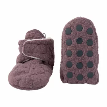 Lodger Slipper Folklore fleecebabyskor, Mauve, 12-18 månader