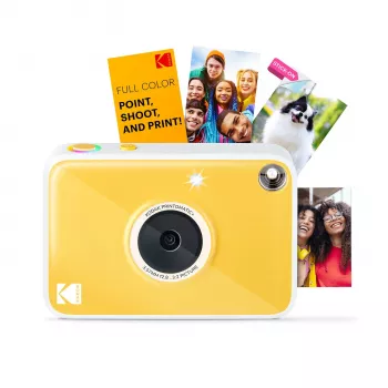 Kodak RODOMATICPYL digital direktbildskamera med ZINK Zero Ink-utskrift, 10MP, 3,5 inch LCD, Bluetooth, USB-C, MicroSD