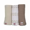 Lodger Swadler Solid Matcha bomullsinlindningsfilt, Birch, 70x70 cm, 3-pack