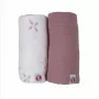 Lodger Swadler Solid Matcha bomullspucklindor, Powder Rose, 110x110 cm, 2-pack