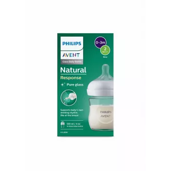Philips Avent Natural Response glasflaska 125 ml med nyfödd-napp, 0m+