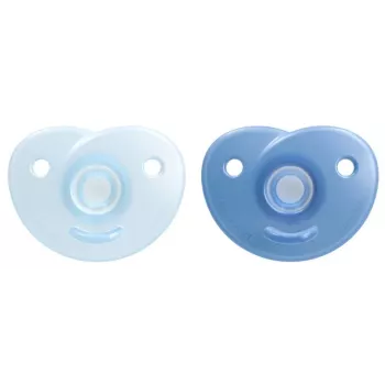 Philips Avent Soothie silikonnapp med silikonsköld, 0–6 månader, 2-pack