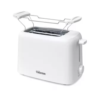 Tristar BR-1061 brödrost med brödrosttillsats, upptiningsfunktion, uppvärmningsfunktion, överhettningsskydd, vit