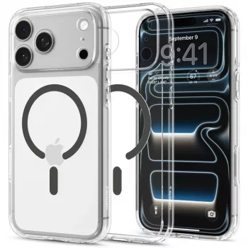 Spigen Ultra Hybrid MagSafe-skal för iPhone 17 Pro Max / 18 Pro Max – transparent/grafit