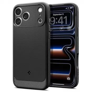 Spigen Rugged Armor Mag MagSafe-skal för iPhone 18 Pro / 17 Pro – mattsvart