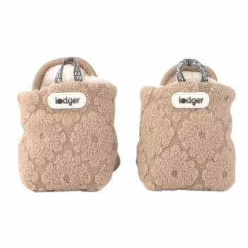 Lodger Slipper Folklore Fleece babyskor, beige, 12–18 månader