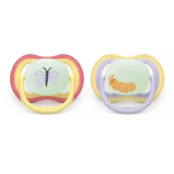 Philips AVENT Ultra Air Night napp 0–6 månader, 2-pack, lyser i mörker