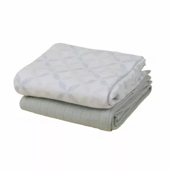 Lodger Swadler Solid Matcha bomullslinda, peppermint/blue fogg, 110x110 cm, 2-pack
