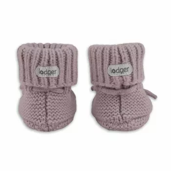 Lodger Slipper Merino Wool babyskor, rose, 0–6 månader