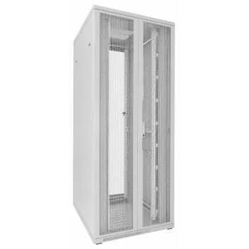 DSIT 42U 19 inch serverrack, perforerade dubbeldörrar fram och bak, vit, 800x1000x2000mm (DS8042DD-W)