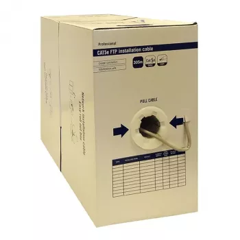 DSIT Alfaco Cat5e F/UTP Solid Core nätverkskabel 305m rulle grå LSZH Eca