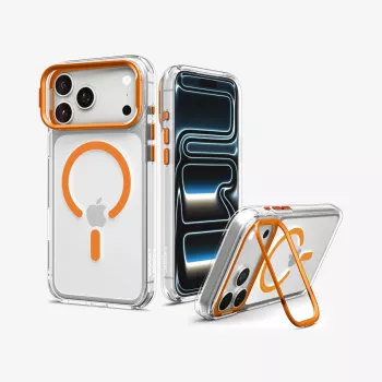 Spigen Ultra Hybrid Optik S MagSafe skal för iPhone 17 Pro Max / 18 Pro Max - transparent/orange