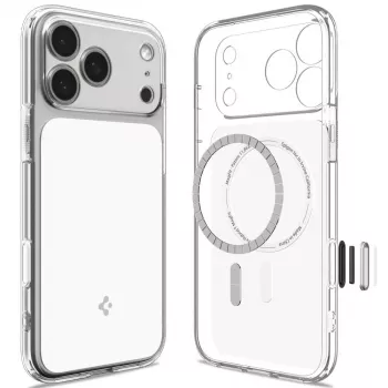 Spigen Ultra Hybrid T MagSafe-skal för iPhone 17 Pro / 18 Pro – Glossy White
