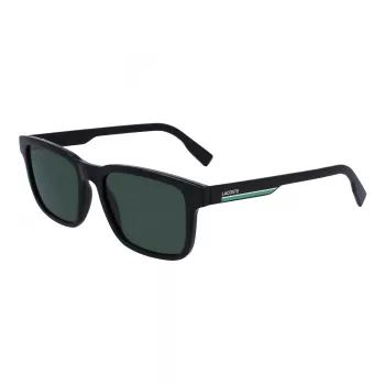 Lacoste herr L997S-1 rektangulära solglasögon, svart/grå, 54 mm
