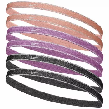 Nike Swoosh Sport Metallic hårsnoddar 6-pack – persika, rosa, grå