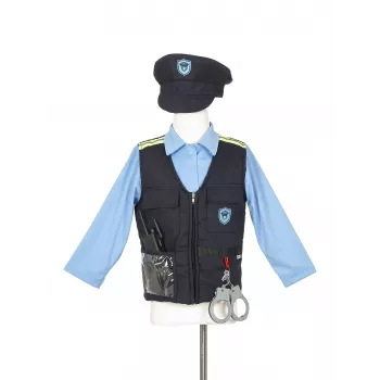 Souza! Poliskostym med hatt och tillbehör, ålder 4-7